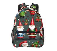Mochila para portátil con estampado de flores amarillas y grises elegante mochila para libros mochila universitaria bolsa de trabajo de negocios para hombres y mujeres, Navidad gnomos divertidos, One