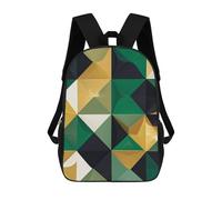 Mochila para portátil de negocios de 17 pulgadas, color negro, verde y dora