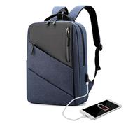 Mochila para portátil de viaje: de nailon impermeable aprobada por la aerolínea, diseño antirrobo, puerto de carga USB duradero, tira reflectante, tirantes | Paquete de ocio, Azul oscuro