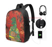 Mochila para portátil King Gizzard And Lizard Wizard, resistente al agua con puerto de carga USB, bolsa para ordenador de colegio o universidad.