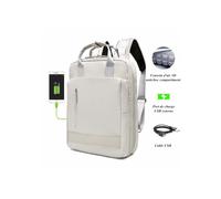 Mochila para portátil ZGEER de 14" - Gris - Puerto de carga USB - Ligera - Ecológica