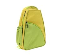 Mochila para Raqueta de Tenis para Niños, Espaciosa Bolsa de Deporte de Tela Oxford con Bolsillo Exclusivo para Zapatos y Bolsillos Laterales, Capacidad 13 L, Verde Limón