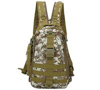 Mochila para señuelos de pesca, mochila multifuncional para exteriores, bolsa mensajera de lona impermeable con múltiples compartimentos para pesca, escalada y senderismo, (Camuflaje del desierto)
