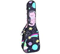 Mochila para ukelele de concierto, bolsa resistente para ukelele con almacenamiento, soprano concierto tenor ukelele bolsa acolchada de 10 mm, patrón de gato piloto de dibujos animados