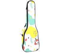 Mochila para ukelele de concierto, resistente bolsa para ukelele con almacenamiento, soprano concierto tenor ukelele bolsa acolchada de 10 mm, encantador mundo de animales dibujados a mano