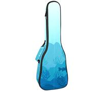 Mochila para ukelele de concierto, resistente bolsa para ukelele con almacenamiento, soprano concierto tenor ukelele bolsa acolchada de 10 mm, escena subacuática
