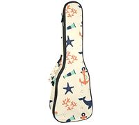 Mochila para ukelele de concierto, resistente bolsa para ukelele con almacenamiento, soprano concierto tenor ukelele bolsa acolchada de 10 mm Sailor Whale Lighthous Anchor