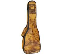 Mochila para ukelele de concierto, resistente bolsa para ukelele con almacenamiento, soprano concierto tenor ukelele bolsa acolchada de 10 mm, vintage mapa del viejo mundo