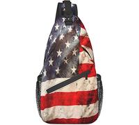 Mochila patriótica con bandera de Estados Unidos, bolsa de pecho, bolsa de hombro, gimnasio, ciclismo, viajes, senderismo, mochila para hombres y mujeres, un color, Talla única