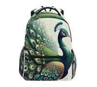 Mochila Pavo Real Art Nouveau Mochilas Unisexmochila Escolar Tipo Casual Daypack para Senderismo Travel Escolar