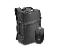 Mochila PEDEA NB 15,6 pulgadas "Clutch" + ratón Logitech M190 Mochila para portátil con compartimento de viaje, negra