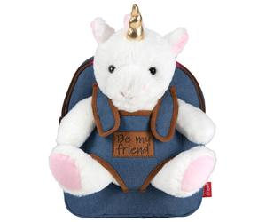 Mochila peluche 27cm con unicornio tiara extraible
