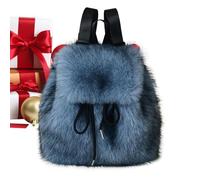 Mochila peluda, accesorios de mujer con cordón | Mochila de invierno con correa de hombro ajustable | Para niñas viajes de invierno senderismo al aire libre viajes escolares viajes de Navidad y