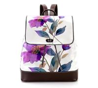 Mochila pequeña de piel sintética con diseño de calaveras de dirección con coronas de flores rosas y amarillas sobre fondo verde salvia, mochila escolar para mujer, Multicolor 09, 27x12.3x32cm