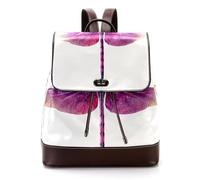 Mochila pequeña de piel sintética con diseño de calaveras de dirección con coronas de flores rosas y amarillas sobre fondo verde salvia, mochila escolar para mujer, Multicolor 05, 27x12.3x32cm