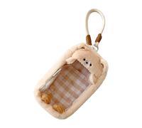 Mochila pequeña de PVC con forma de animal con llavero desmontable para exhibición de muñecas, accesorios de viaje, organización, mochila de algodón para exhibición de muñecas, marrón (oso), One Size