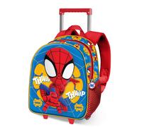 Marvel Spiderman Web Out-Mochila 3D con Ruedas Pequeña, Azul 26 x 34 cm, Capacidad 7 L