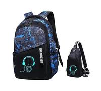 Mochila perforada con estampado de gatos. Mochila de tenis, azul, Talla única para todos, Mochilas rucksack