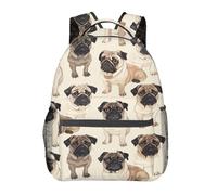 Mochila Perro Pug Lindo Mochilas Escolares Tipo Casual Daypack Unisex Mochilas para Senderismo Aire Libre Escolar