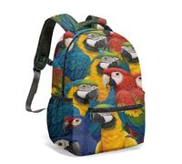 Mochila personalizable con diseño de loro tropical y selva tropical de 40 cm, impresión completa, colorida mochila de pájaro del paraíso para la escuela, 04., L, Casual