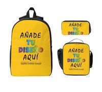 Mochila Personalizada 17” 3 Piezas Con Bolsa De Almuerzo Y Estuche AñAde Agrega Tu Texto Imagen Foto Logo Personalizadas Mochilas Infantiles Para NiñOs Ideal Para Escuela, Viaje, Picnic Y Trabajo.