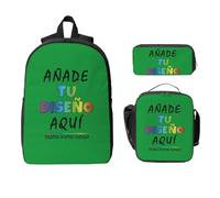 Mochila Personalizada 17” 3 Piezas Con Bolsa De Almuerzo Y Estuche AñAde Agrega Tu Texto Imagen Foto Logo Personalizadas Mochilas Infantiles Para NiñOs Ideal Para Escuela, Viaje, Picnic Y Trabajo.