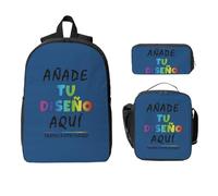 Mochila Personalizada 17” 3 Piezas Con Bolsa De Almuerzo Y Estuche AñAde Agrega Tu Texto Imagen Foto Logo Personalizadas Mochilas Infantiles Para NiñOs Ideal Para Escuela, Viaje, Picnic Y Trabajo.