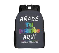 mochila personalizada - Agrega tu texto/imagen/foto, Diseña tu logo - mochila de viaje personalizado para hombres y mujeres - Ideal para la escuela, los viajes, el ocio y el