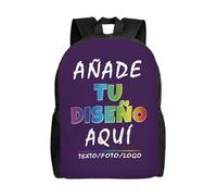 mochila personalizada - Agrega tu texto/imagen/foto, Diseña tu logo - mochila de viaje personalizado para hombres y mujeres - Ideal para la escuela, los viajes, el ocio y el