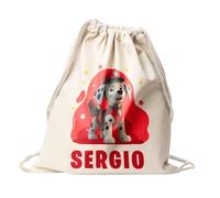 Mochila Personalizada Algodón Diseño Infantil | Bolso Saco con Cuerdas | Regalos Originales Vuelta al cole | Regalos para Niños y Niñas | Hecho en España (Marshall - Patrulla)