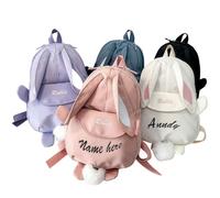 Mochila Personalizada con Nombre Bordado Mochila Infantil Personalizado orejas de conejo Pequeña para Niño Niña viaje excursion de Regalos Personalizados para guardería vuelta al cole cumpleaños