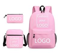 Mochila Personalizada De Tres Piezas Bolso De Hombro Estuche para Bolígrafos Mochila Escolar con Logo Personalizado Color2,42 * 30 * 12CM