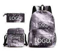 Mochila Personalizada De Tres Piezas Bolso De Hombro Estuche para Bolígrafos Mochila Escolar con Logo Personalizado Color5,42 * 30 * 12CM