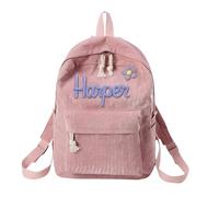 Mochila personalizada para niñas y niñas, mochila escolar tejida cuerda de algodón, bolso escolar del alfabeto para y mochilas geniales para hombres, Rosa., B, Mochilas daypack
