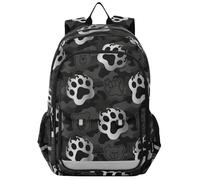 Mochila personalizada para niños de 8 a 12 años: mochila casual para niños y niñas de sexto grado en varios colores - Huella de animales, oso plateado y negro camuflaje