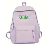 Mochila personalizada para niños, mochila bordada personalizada, bolsa con nombre para niños pequeños para preescolar, bolsa de guardería con monograma, Púrpura, L