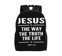 Mochila Personalizada The Way The Truth The Life para Mujeres y Hombres Mochila básica para la Escuela Religión Religión Cross Faith Bags