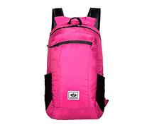 Mochila plegable colorida para exteriores, gran capacidad, ligera, impresa, para viajes, deportes, mochila para mujer, tamaño grande, hot pink, Talla única