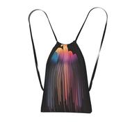 Mochila plegable con cordón de lluvia arcoíris colorida, ligera, plegable, reutilizable, para viajes, mochila compacta con bolsillo para camping, gimnasio