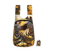 Mochila plegable de almacenamiento Zebra in the Wildflowers de 17 pulgadas.