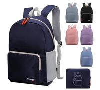 Mochila plegable ligera de 20 a 35 L, mochila para estudiantes, mochila pequeña, resistente al agua, duradera, para mujeres y hombres, al aire libre, camping, viajes, senderismo, ciclismo, azul