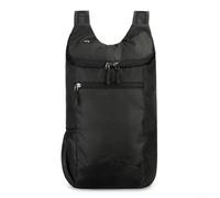 Mochila plegable ligera e impermeable para viajes, senderismo, deportes al aire libre, viajes, 100 g, tela de secado rápido con conector integrado para auriculares (negro)
