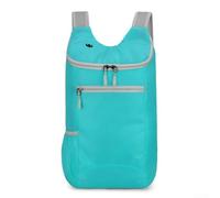 Mochila plegable ligera para deportes al aire libre, viajes, senderismo, fitness, impermeable, 100 g, con correas de hombro transpirables y punta para auriculares (azul)