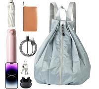 Mochila plegable - Tela Oxford 32 x 22 x 42 cm | Mochila de viaje ligera e | impermeable | Mochila portátil informal para deportes al aire libre, camping, parque y aventuras diarias, gris, Siehe