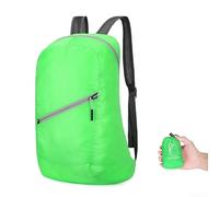 Mochila plegable ultraligera para la escuela, oficina, viajes, senderismo, camping, excursiones de un día, compacta, menos de 20 L, nailon y poliéster, diseño de tela (verde)