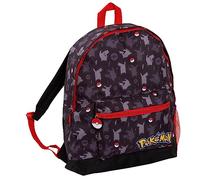 Mochila Pokémon para adultos, adolescentes, niños, Pikachu Pokeball, escuela, universidad, bolsa de almuerzo, mochila de viaje, mochila deportiva, Negro , Talla única