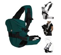 Mochila porta bebé Lleva 2 en 1 bolsa para el vientre y la cadera de 3 meses a 1 año, color:verde