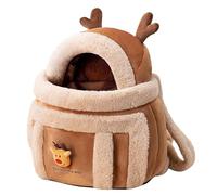 Mochila porta gatos genérica de peluche, mochila porta gatos pequeña, mochila para gatos con diseño de alce, bolsa caliente para mascotas, transportín delantero para perros, transportín