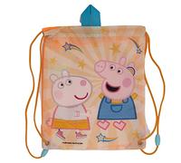 Mochila porta merienda para niños y niñas - bolsa de cuerdas para merienda infantil - bolsa saco para el almuerzo de Peppa Pig