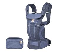 Mochila portabebé Ergobaby Omni Breeze recién nacidos desde su nacimiento hasta que pesan 20kg, portabebé ergonómica de Malla SoftFlex, 4 posiciones para transportar, Heathered Denim Blue